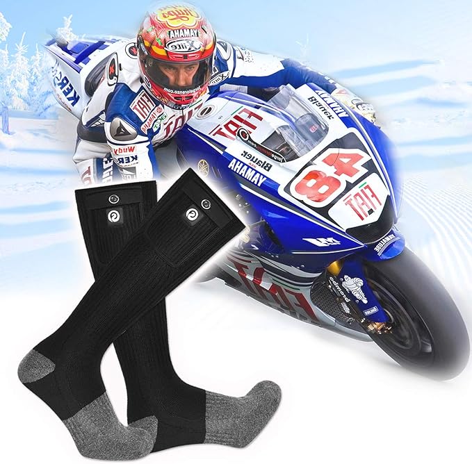 SNOW DEER Heated Socks,Men Women Electric Battery Socks Foot Warmer