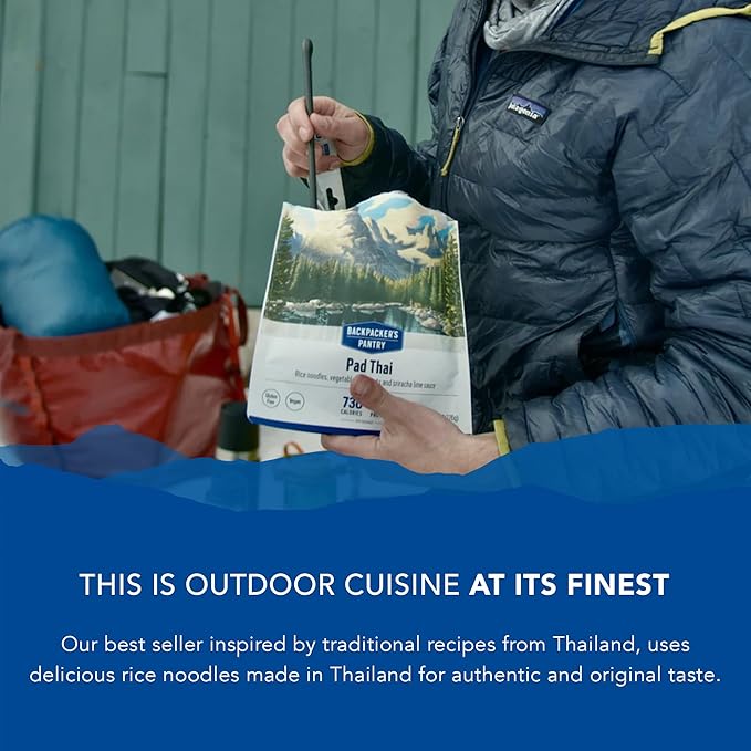 Backpacker's Pantry Pad Thai - Freeze Dried Backpacking & Camping Food - Emergency Food - 23 Grams of Protein, Vegan, Gluten Free