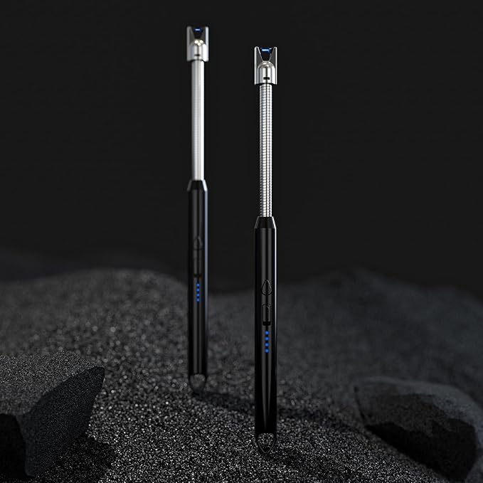 2 Pack Plasma Arc Electric Lighters Rechargeable - USB Long Reach for Scented Candles, BBQ Grill &Camping - Windproof Design Lighters