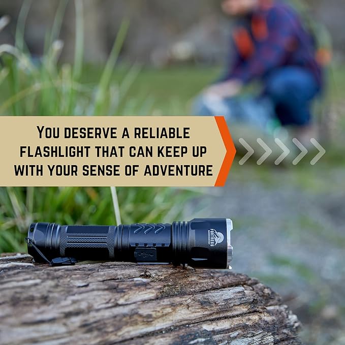 Rechargeable LED Flashlight High Lumens-Super Bright Zoomable Tactical Flashlight With USB-Powerful XHP160-Waterproof-5 Modes-For Camping-Outdoor Activities and Emergencies-Gift for Men and Women