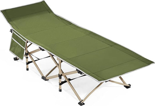 Yaheetech Folding Camping Cot, Portable Military Canvas Sleeping Bed, Outdoor Comfortable Lightweight Bed with Carry Bag for Hiking, Backpack Travel, Home & Office