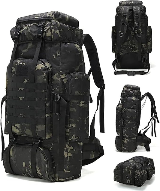 70L Camping Hiking Military Tactical Backpack Outdoor Water-Repellent Adjustable Sport Bags
