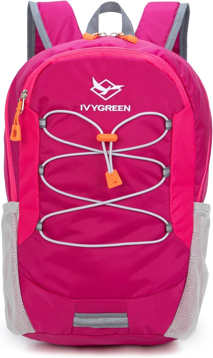 Little Kids Hiking Backpack for Boys or Girls, Small Daypack for Camping or Travel (Rose)