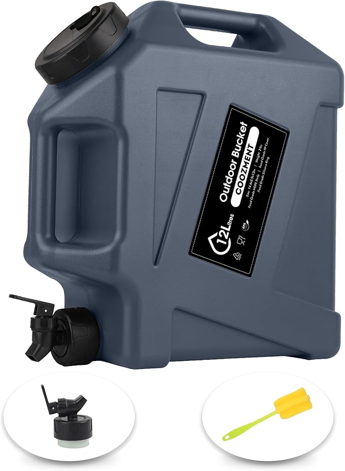 3.2 Gallon/5 Gallon Water Containers with Spigot, BPA Free Water Jug, Military Green Water Tank, Multifunction Water Storage Containers for Camping Outdoor Hiking,Emergency Stroage