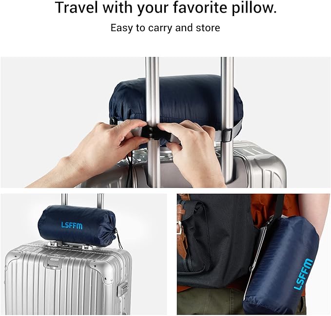 Camping Pillow Lightweight,Easy to Carry,Memory Foam Travel Pillow,Backpacking Pillow,Portable Pillow with Travel Storage Bag,Removable Pillow Cover (White)
