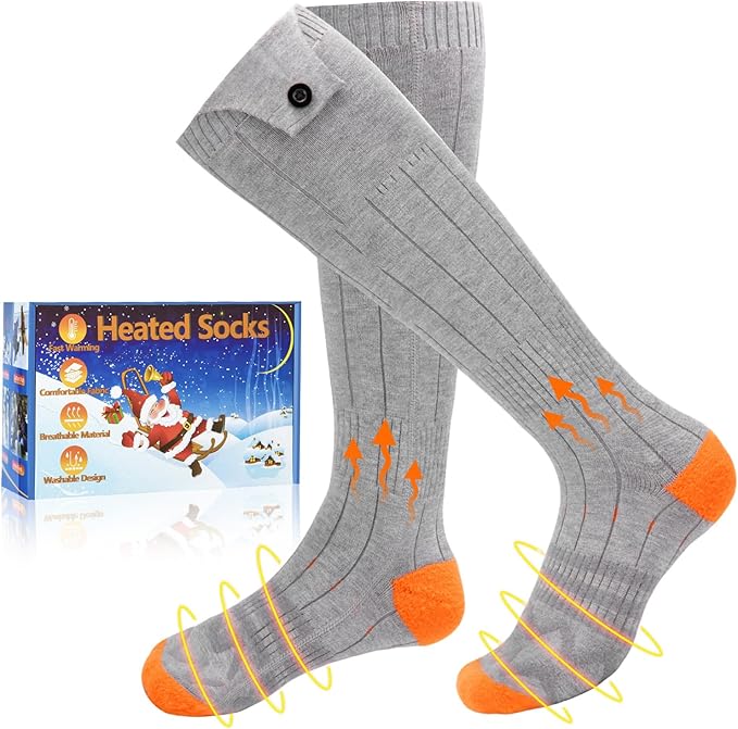 Heated Socks, Heated Socks for Women Men, 5000mAh Rechargeable Electric Heated Socks Up to 8 Hours, Washable Winter Warm Socks for Outdoors Work Fishing Hunting Skiing Cycling Hiking Camping