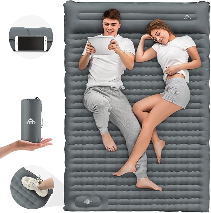 Camping Sleeping Pad, Extra Thickness 4.7 Inch Inflatable Sleeping Mat Lightweight Waterproof Camping with Built-in Pump Air Mattress for Backpacking, Hiking, Tent, Traveling