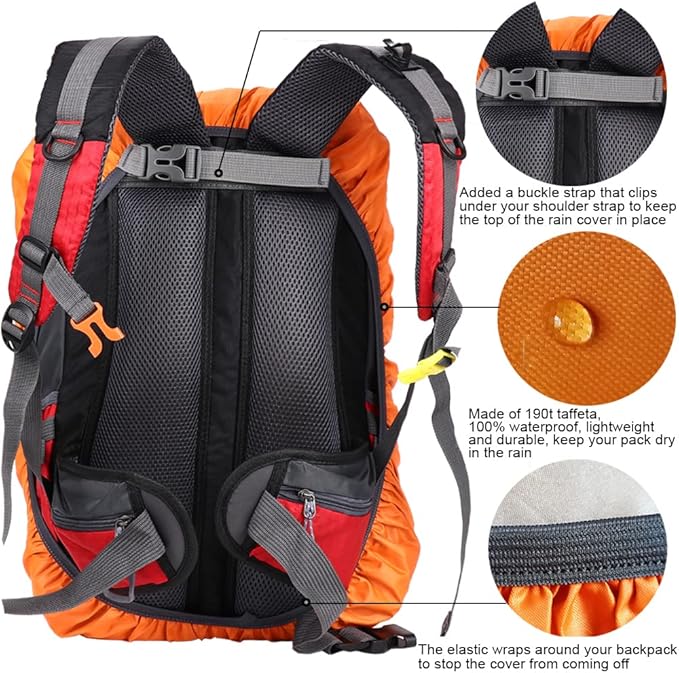 Waterproof Backpack Rain Cover with Anti Slip Buckle Strap for Camping, Hiking, Traveling, Hunting, Biking, 15-80L