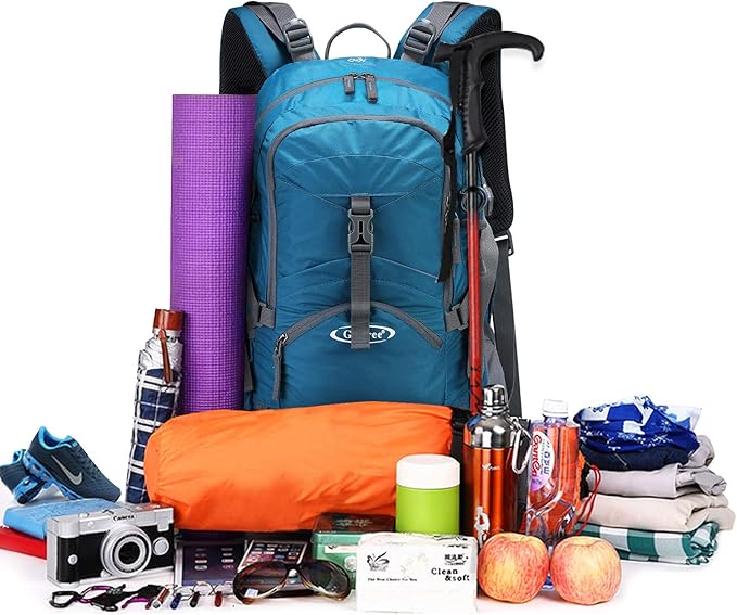G4Free 45L Hiking Travel Backpack Waterproof with Rain Cover, Outdoor Camping Daypack for Men Women