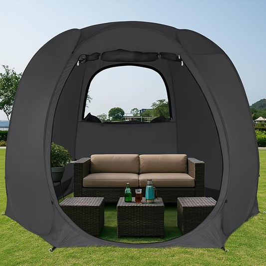 10'x10'Pop Up Outdoor Camping Tent Canopy Sun Shade Gazebo Screen Tent All Season Sun Shelter Patio Screen House Room, Privacy Room with 2 Layers Door (Mosquito Net & Fabric) Water&UV Resistant