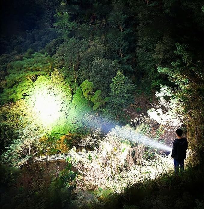 Rechargeable Handheld Spotlight Flashlights High Lumens Camping Essentials Lantern Battery Powered, 4 Light Modes Portable Bright Spot Light Searchlight for Emergency Power Outages Outdoor Hiking