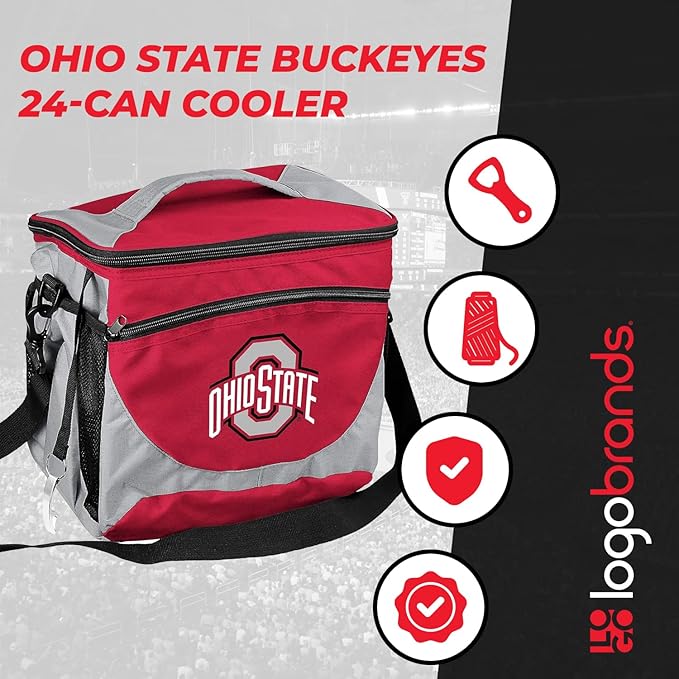 Logo Brands NCAA Unisex Adult 24-Can Cooler with Bottle Opener and Front Dry Storage Pocket, One Size, Multicolor