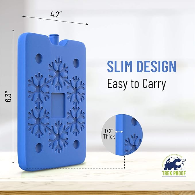 Ice Packs for Lunch boxes and Coolers | Bento Lunch Box Ice Packs, Cooler Bag for Work, School, Picnic or Camping | Reusable Small Freezer Pack, Adult and Kid Friendly