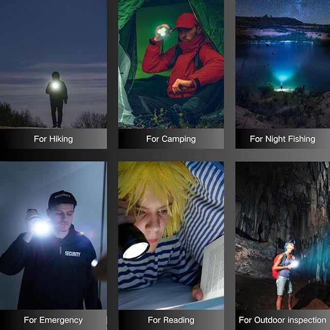 Rechargeable LED Flashlights High Lumens, Powerful Tactical Flashlight with Zoomable, 5 Modes,hard box. Waterproof handheld FlashLight, Powerful Flashlight for Camping Hiking and Emergencies