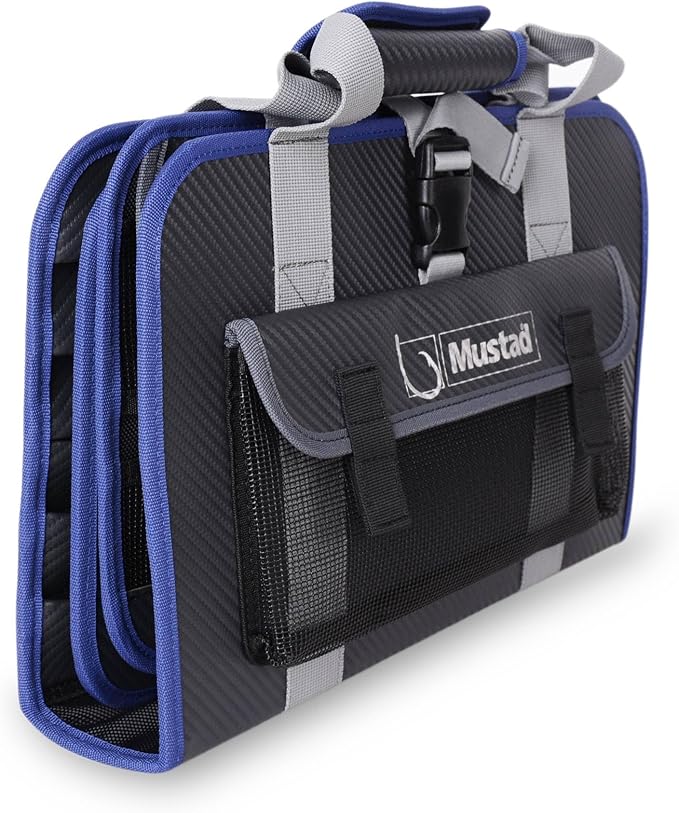 Mustad Jig Bag, Water-Resistant 500-Denier Tarpaulin, Velcro Strap Closure, Practical Outer Mesh Pocket