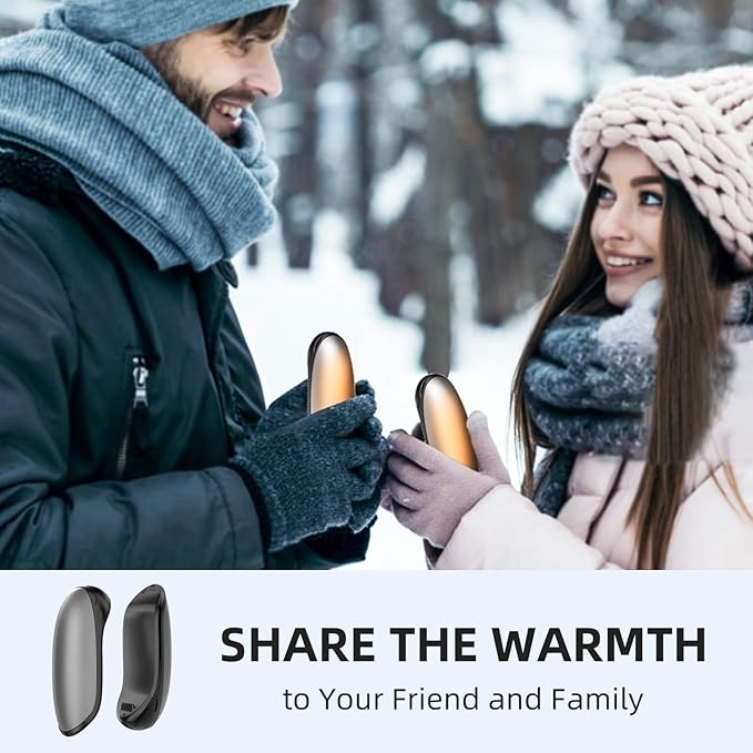 Hand Warmers Rechargeable, 2 Pack Electric Hand Warmer, 7200mAh Portable Reusable Hand Warmer, Pocket Size, 3S Fast Warming up for Heat Therapy, Prevent Chilblain, Outdoor Activity Hiking, Camping