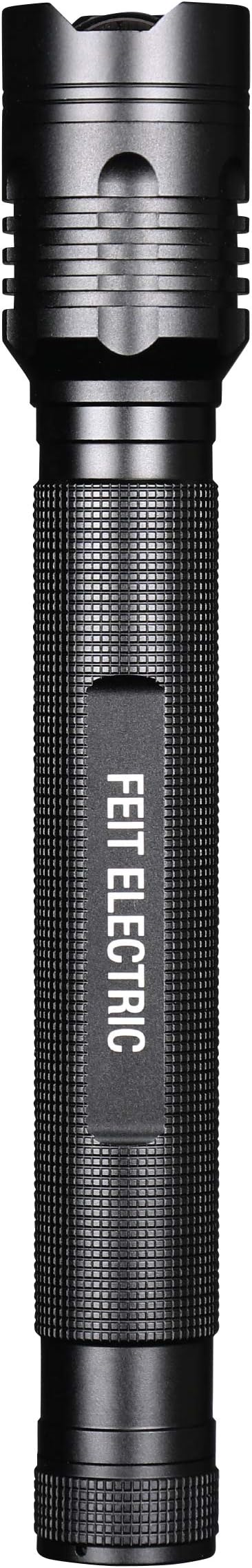 Feit Electric LED Tactical Flashlight - Aluminum Alloy - Zoomable Strike Bezel; Illuminate up to 1,000 feet - Adjustable Brightness 600 to 1700 Lumen | Requires 4-C Batteries