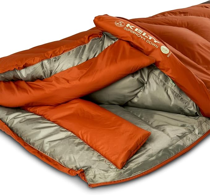 Kelty Supernova Down Sleeping Bag, Compact + Lightweight, Roomy Shape for All Body Types and Sleep Positions, Recycled Shell Fabrics