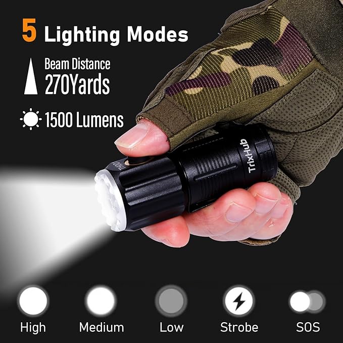 Small Rechargeable Flashlight 2-Pack, 3500 High Lumens Super Bright USB-C Charge LED Compact Powerful Mini Pocket Clip-on Flash Light Torch for Home Outage Camping Hiking EDC Tactical Waterproof
