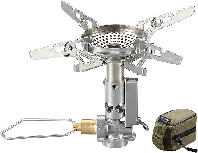 CAMPINGMOON Compact Foldable Stove w/Micro Regulator w/4Flex w/igniter XD-2F