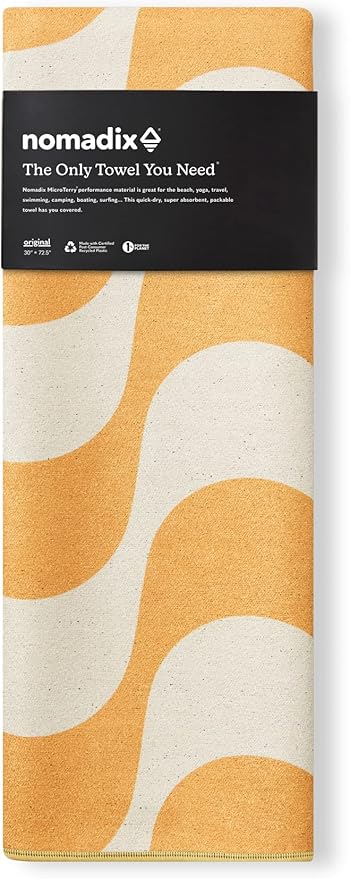 Nomadix Original Towel - Perfect for Beach, Pool, Travel, Camping, Yoga - Made with Recycled Materials - Super Absorbent - Sand Resistant