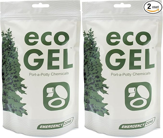 Emergency Zone Eco Gel Port-a-Potty Chemicals - Liquid Waste Gelling and Deodorizing Powder