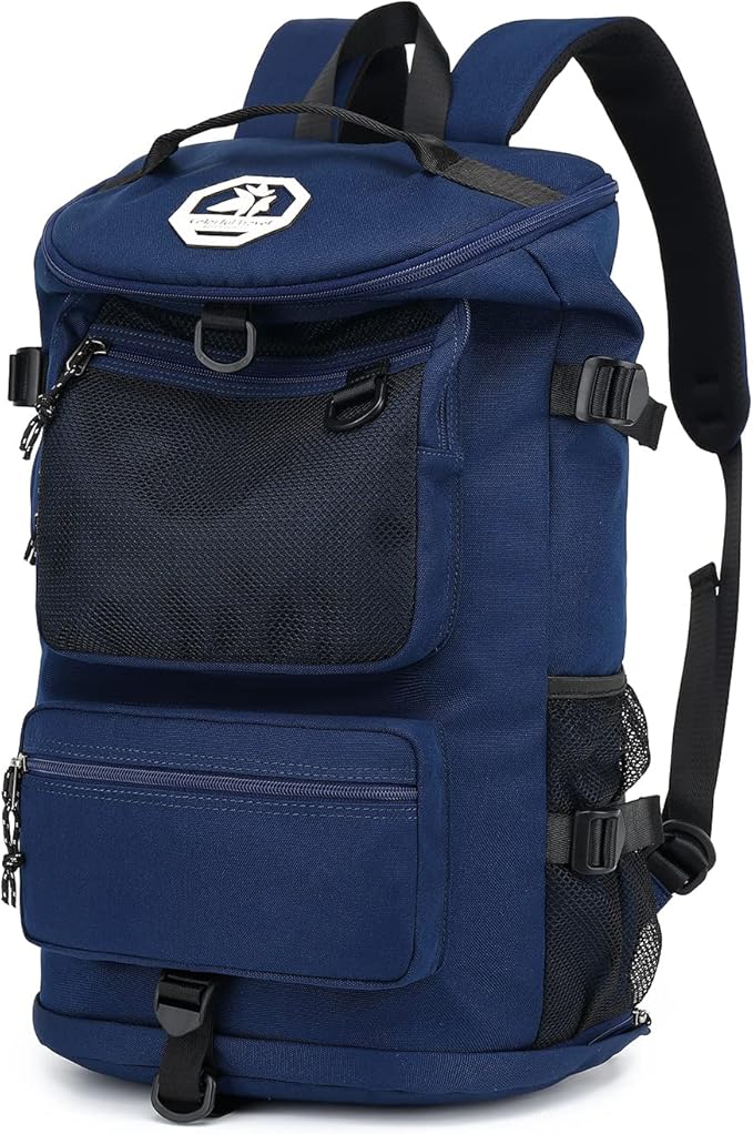 Gym Duffle Bag Backpack 4-Way Waterproof with Shoes Compartment for travel Sport Hiking laptop (dark blue) XL