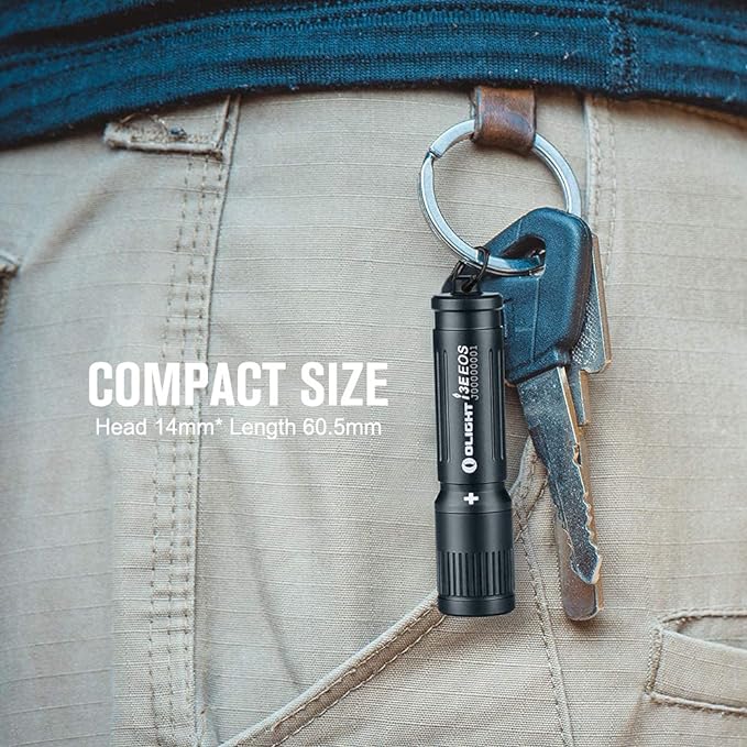 OLIGHT 90 Lumens i3E EOS PMMA TIR Lens AAA Flashlight Compact Keychain Flashlight EDC Flashlight for Night, Camping(Black)