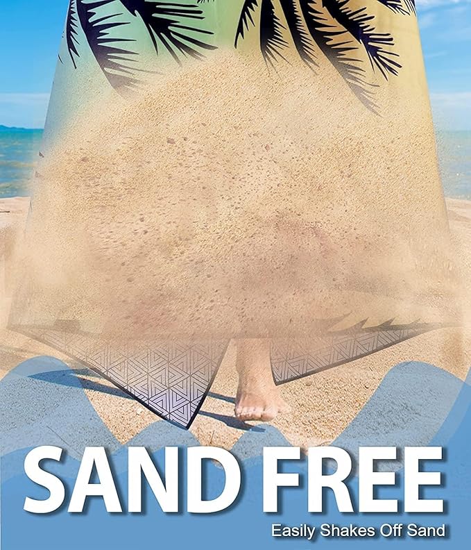 Microfiber Beach Towel – Quick Dry Lightweight Sand Free Oversized Towel Accessories Travel Must Have Swim Pool Yoga Camping Packable Sandproof Resistant Gift Sunset 71''32''