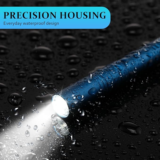 12 Pack LED Penlight Bulk, Pocket Flashlight with Clip, Aluminum Pen Flashlights Mini Pen Light for Nurses Hospital Outdoor Camping Emergency Hiking (Lake Blue)