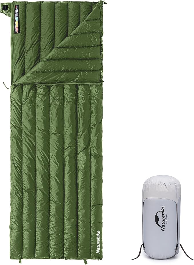 Naturehike Ultralight Backpacking Down Sleeping Bag for Adults, 650 Fill Power Sleeping Bag 20oz for 42-52℉, Compact Lightweight Sleeping Bags for Hiking Camping 3 Seasons
