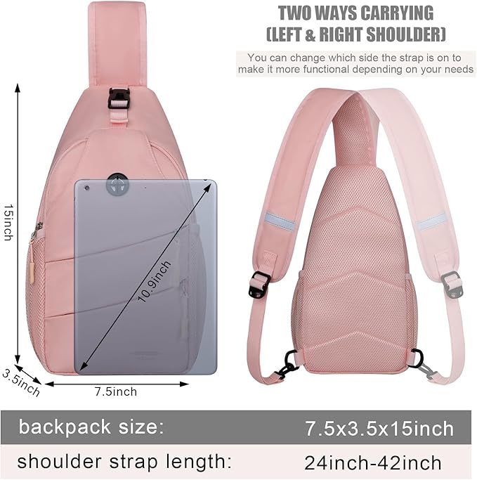 Crossbody Bags for Women Men Trendy Sling Bag Bakpack Casual Chest Bag with Convertible Shoulder Strap