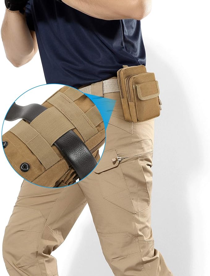 2 Pack Molle Pouches - Tactical Compact Water-Resistant EDC Pouch Bag Small Utility Pouch