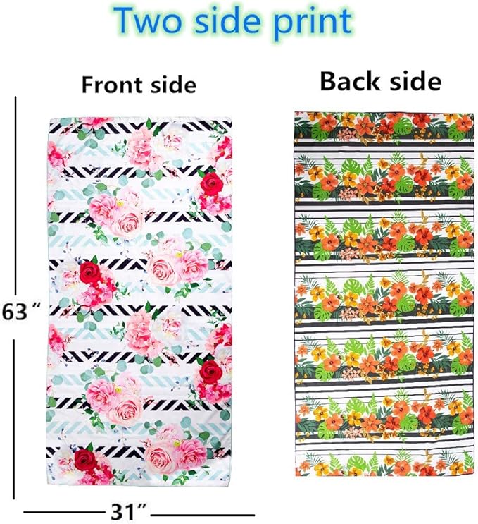 HAOKUN Microfiber Sand Free Beach Towel Blanket-Quick Fast Dry Super Absorbent Lightweight Thin Towel for Travel Pool Swimming Bath Camping Yoga Gym Sports Idea … (Rose flower1)