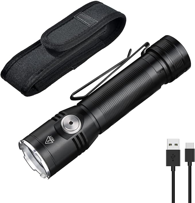 ULTRAFIRE SP67 LED Flashlight Rechargeable,2050 High Lumens Mini Flashlight with Holster,6 Modes,USB-C Waterproof Handheld Small Flash Light for Camping, Outdoor, Emergency
