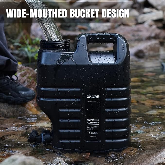 Camping Water Jug, Camping Water Container,3.17 Gallon BPA Free Water Storage with Spigot, Large Water Tank,Portable Emergency Water Storage for Camping,Car, Hiking, Hurricane Supplies.Black