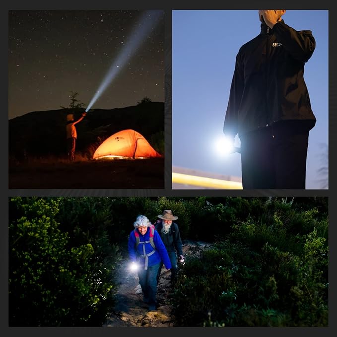 Rechargeable Flashlights High Lumens, 100000 Lumens Super Bright LED Flashlight, Powerful Waterproof Flashlight with 3 Modes and Zoomable for Emergencies, Camping, Hiking(2 Pack)