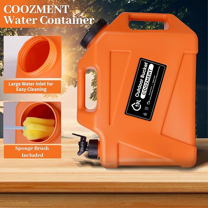 3.2 Gallon/5 Gallon Water Containers with Spigot, BPA Free Water Jug, Military Green Water Tank, Multifunction Water Storage Containers for Camping Outdoor Hiking,Emergency Stroage