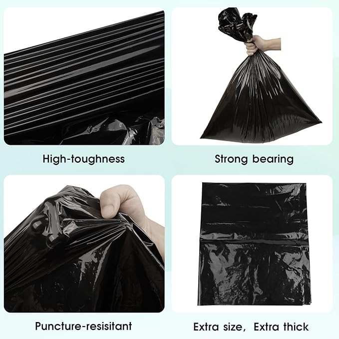 Portable Toilet Bags Disposable Waste Wag Bags Bucket Toilet Liner 12 Gallon for Camping Hiking Trip Thickened Leak-Proof Trash Bags