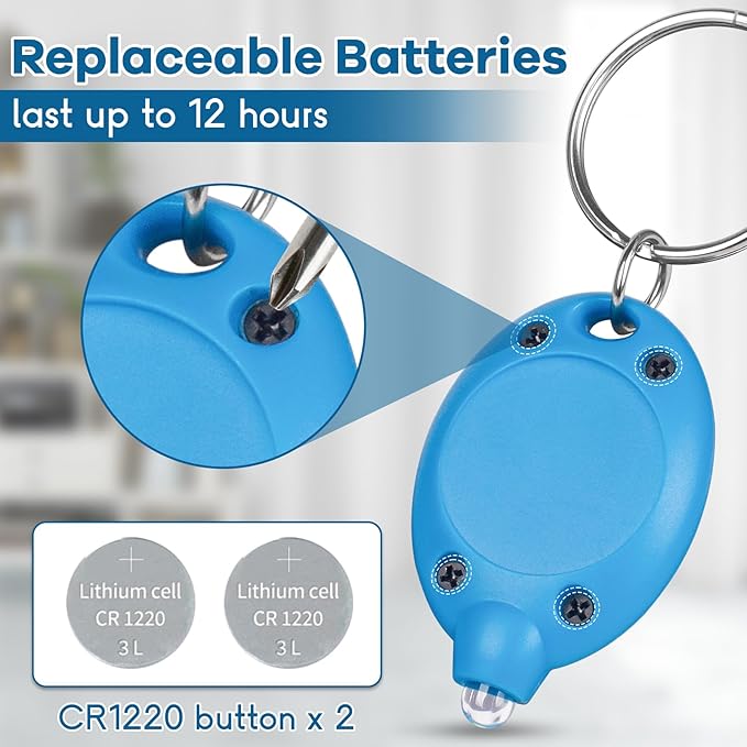 7 Pcs LED Keychain Flashlight Mini Keychain Light Ultra Bright Tiny Flashlight Small Portable Light Battery Powered with Key Ring for Outdoor Activities And Emergency Lightning, 7 Colors of Shells