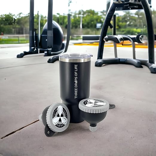 Fill N Go Large Protein Funnels, BPA Free, Easy Screw Off Lid, Good for Travel, Workouts and Busy Lifestyles (2, 230ML)