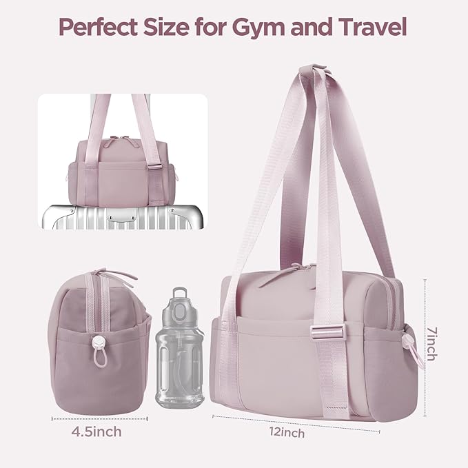 Mini Gym Bag for Women Girls Small Gym Tote Bag with Wet Compartment Waterproof Travel Duffle Bag Cute Workout Sport Bag