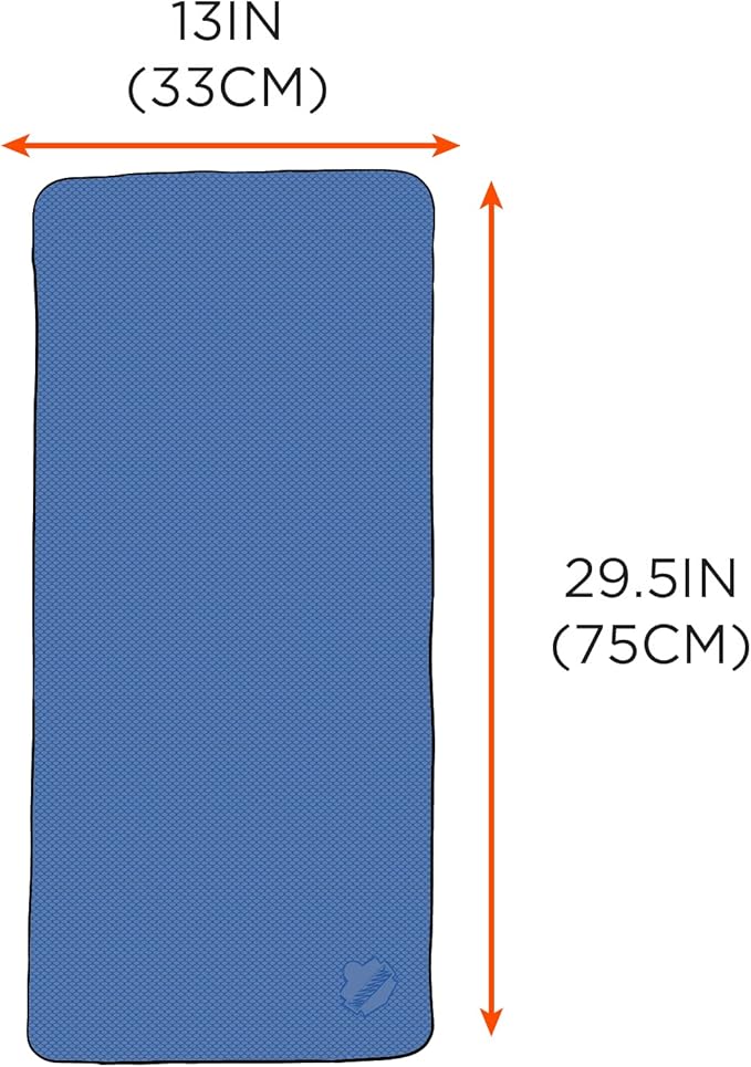 Ergodyne Chill-Its 6602 Evaporative Cooling Towel, Blue 13 inches x 29.5 inches