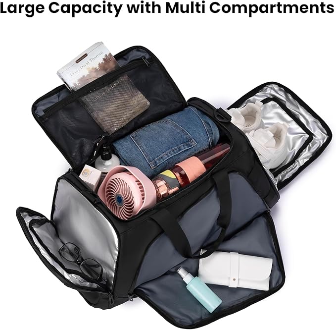 Gym Duffel Bag for Men Women with Shoe Compartment, Waterproof Sports Crossbody Bag Backpack with Dry and Wet Seperation for Travel Sports Yoga Fitness Workout