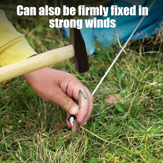 10PCS Aluminum Tent Stakes Pegs with Hooks, Camping Tent Stakes for Outdoor Travel, Professional Ground Stakes for Outdoor Camping, Hard and Light Tent Pegs, Specially Designed for Camping