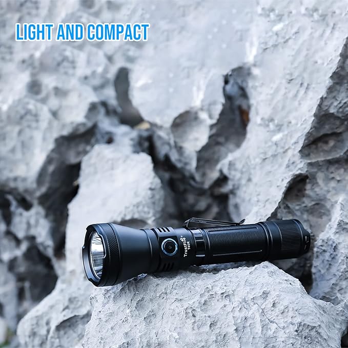 TrustFire T40R Tactical Flashlights, 1800 Lumen Flashlights High Lumens 550 Meter Beam Reach Rechargeable Flashlights Ip68 LED Flashlight 6 Modes Dual Switch Flashlights for Emergencies, EDC, Outdoor