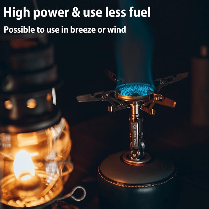 CAMPINGMOON Compact Foldable Stove w/Micro Regulator w/4Flex w/igniter XD-2F