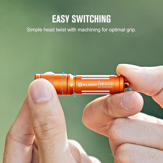 OLIGHT 90 Lumens i3E EOS PMMA TIR Lens AAA Flashlight Compact Keychain Flashlight EDC Flashlight for Night, Camping(Vibrant Orange)