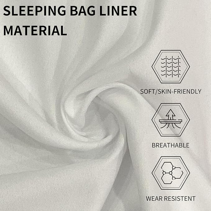 Sleeping Bag Liner for Warm Weather Seasons with Carry Bag - Protable,Lightweight and Skin-Friendly Sleeping Bag for Camping,Hiking and Backpacking.