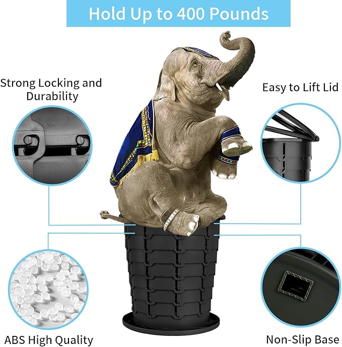 Retractable Portable Toilet - Upgraded Portable Toilet for Adults Capacity of 330 Lbs, Foldable Camping Toilet, Car RV Travel Toilet Outdoor Bathroom Emergency Portable Restroom for Kids